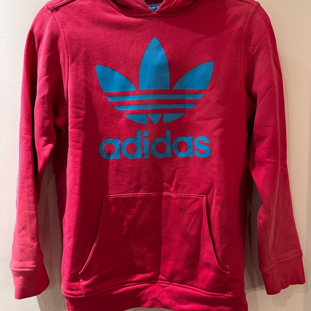 Adidas pink with blue sweatshirt